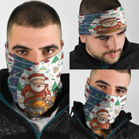 Nicaragua Christmas Neck Gaiter with Santa Cooking Gallina Rellena Tree Flag and Festive Icons Design - Wonder Print Shop