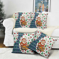 Nicaragua Christmas Pillow Cover with Santa Cooking Gallina Rellena Tree Flag and Festive Icons Design - Wonder Print Shop