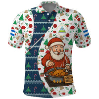Nicaragua Christmas Polo Shirt with Santa Cooking Gallina Rellena Tree Flag and Festive Icons Design - Wonder Print Shop