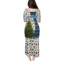 Nicaragua Christmas Puletasi with Santa Cooking Gallina Rellena Tree Flag and Festive Icons Design - Wonder Print Shop