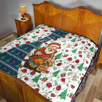 Nicaragua Christmas Quilt with Santa Cooking Gallina Rellena Tree Flag and Festive Icons Design - Wonder Print Shop
