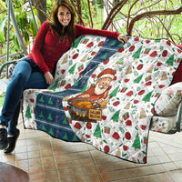 Nicaragua Christmas Quilt with Santa Cooking Gallina Rellena Tree Flag and Festive Icons Design - Wonder Print Shop