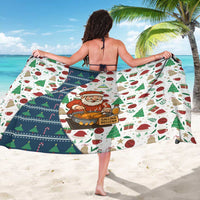 Nicaragua Christmas Sarong with Santa Cooking Gallina Rellena Tree Flag and Festive Icons Design - Wonder Print Shop