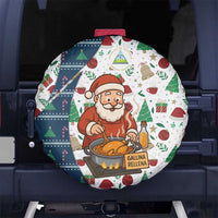 Nicaragua Christmas Spare Tire Cover with Santa Cooking Gallina Rellena Tree Flag and Festive Icons Design - Wonder Print Shop