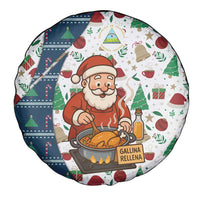 Nicaragua Christmas Spare Tire Cover with Santa Cooking Gallina Rellena Tree Flag and Festive Icons Design - Wonder Print Shop