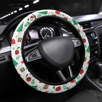 Nicaragua Christmas Steering Wheel Cover with Santa Cooking Gallina Rellena Tree Flag and Festive Icons Design - Wonder Print Shop