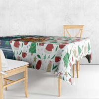 Nicaragua Christmas Tablecloth with Santa Cooking Gallina Rellena Tree Flag and Festive Icons Design - Wonder Print Shop