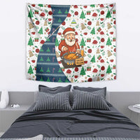 Nicaragua Christmas Tapestry with Santa Cooking Gallina Rellena Tree Flag and Festive Icons Design - Wonder Print Shop