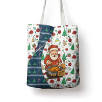 Nicaragua Christmas Tote Bag with Santa Cooking Gallina Rellena Tree Flag and Festive Icons Design - Wonder Print Shop