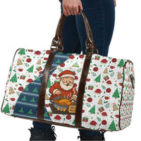 Nicaragua Christmas Travel Bag with Santa Cooking Gallina Rellena Tree Flag and Festive Icons Design - Wonder Print Shop