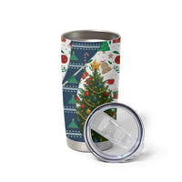 Nicaragua Christmas Tumbler Cup with Santa Cooking Gallina Rellena Tree Flag and Festive Icons Design - Wonder Print Shop