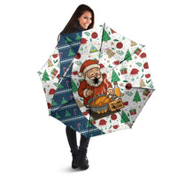 Nicaragua Christmas Umbrella with Santa Cooking Gallina Rellena Tree Flag and Festive Icons Design - Wonder Print Shop