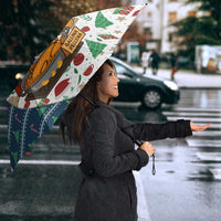 Nicaragua Christmas Umbrella with Santa Cooking Gallina Rellena Tree Flag and Festive Icons Design - Wonder Print Shop