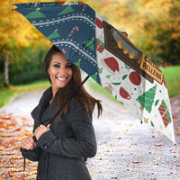 Nicaragua Christmas Umbrella with Santa Cooking Gallina Rellena Tree Flag and Festive Icons Design - Wonder Print Shop