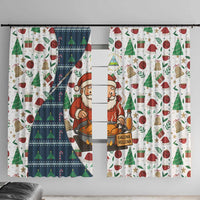 Nicaragua Christmas Window Curtain with Santa Cooking Gallina Rellena Tree Flag and Festive Icons Design - Wonder Print Shop