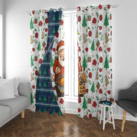 Nicaragua Christmas Window Curtain with Santa Cooking Gallina Rellena Tree Flag and Festive Icons Design - Wonder Print Shop