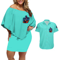 Drink Up Witches Halloween Couples Matching Off Shoulder Short Dress and Hawaiian Shirt - Wonder Print Shop