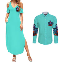 Drink Up Witches Halloween Couples Matching Summer Maxi Dress and Long Sleeve Button Shirt - Wonder Print Shop