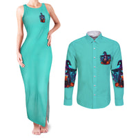 Drink Up Witches Halloween Couples Matching Tank Maxi Dress and Long Sleeve Button Shirt - Wonder Print Shop