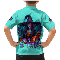 Drink Up Witches Halloween Family Matching Mermaid Dress and Hawaiian Shirt - Wonder Print Shop