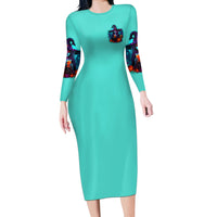 Drink Up Witches Halloween Long Sleeve Bodycon Dress - Wonder Print Shop