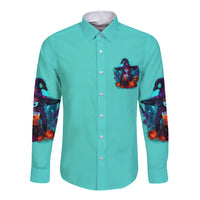 Drink Up Witches Halloween Long Sleeve Button Shirt - Wonder Print Shop
