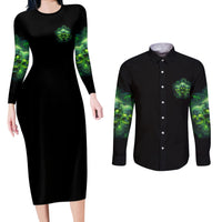 One Day I'm Gonna Just Say Couples Matching Long Sleeve Bodycon Dress and Long Sleeve Button Shirt - Wonder Print Shop