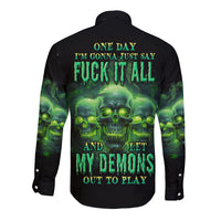 One Day I'm Gonna Just Say Long Sleeve Button Shirt - Wonder Print Shop