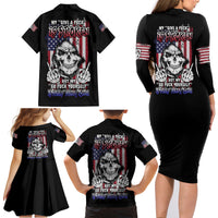 My Give A F Reaper Flag Family Matching Long Sleeve Bodycon Dress and Hawaiian Shirt - Wonder Print Shop