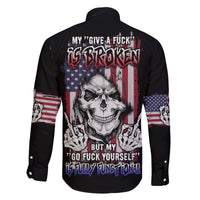 My Give A F Reaper Flag Family Matching Long Sleeve Bodycon Dress and Hawaiian Shirt - Wonder Print Shop