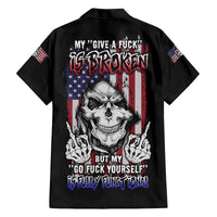 My Give A F Reaper Flag Family Matching Off Shoulder Long Sleeve Dress and Hawaiian Shirt - Wonder Print Shop