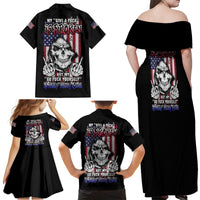 My Give A F Reaper Flag Family Matching Off Shoulder Maxi Dress and Hawaiian Shirt - Wonder Print Shop