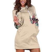 Fresh Out Of F Watercolor Skull Hoodie Dress - Wonder Print Shop