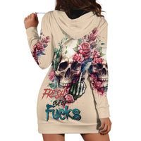 Fresh Out Of F Watercolor Skull Hoodie Dress - Wonder Print Shop