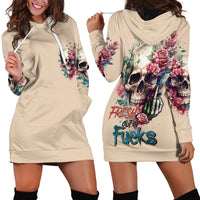 Fresh Out Of F Watercolor Skull Hoodie Dress - Wonder Print Shop