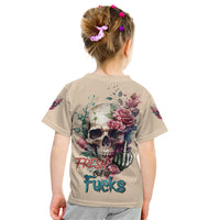 Fresh Out Of F Watercolor Skull Kid T Shirt - Wonder Print Shop