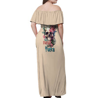 Fresh Out Of F Watercolor Skull Off Shoulder Maxi Dress - Wonder Print Shop