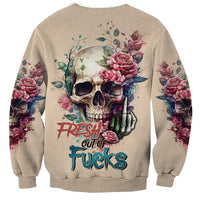Fresh Out Of F Watercolor Skull Sweatshirt - Wonder Print Shop