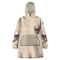 Fresh Out Of F Watercolor Skull Wearable Blanket Hoodie - Wonder Print Shop