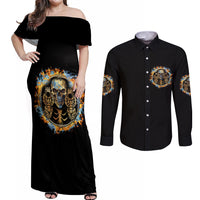 Now I Lay Me Down To Sleep Couples Matching Off Shoulder Maxi Dress and Long Sleeve Button Shirt - Wonder Print Shop