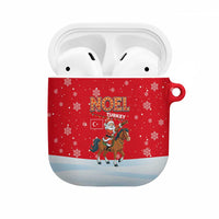 Turkey Christmas AirPods Case with Santa on Horse Red Snowflake Pattern and Crescent Star - Wonder Print Shop
