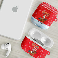 Turkey Christmas AirPods Case with Santa on Horse Red Snowflake Pattern and Crescent Star - Wonder Print Shop