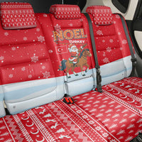 Turkey Christmas Back Car Seat Cover with Santa on Horse Red Snowflake Pattern and Crescent Star - Wonder Print Shop