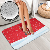 Turkey Christmas Bathroom Set with Santa on Horse Red Snowflake Pattern and Crescent Star - Wonder Print Shop