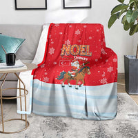 Turkey Christmas Blanket with Santa on Horse Red Snowflake Pattern and Crescent Star - Wonder Print Shop