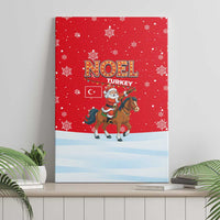 Turkey Christmas Canvas Wall Art with Santa on Horse Red Snowflake Pattern and Crescent Star - Wonder Print Shop