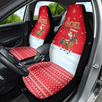Turkey Christmas Car Seat Cover with Santa on Horse Red Snowflake Pattern and Crescent Star - Wonder Print Shop