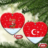 Turkey Christmas Ceramic Ornament with Santa on Horse Red Snowflake Pattern and Crescent Star - Wonder Print Shop
