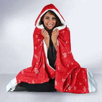 Turkey Christmas Hooded Blanket with Santa on Horse Red Snowflake Pattern and Crescent Star - Wonder Print Shop