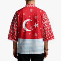 Turkey Christmas Kimono with Santa on Horse Red Snowflake Pattern and Crescent Star - Wonder Print Shop